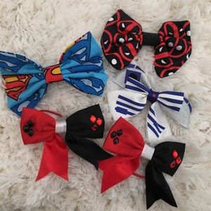 Set of geeky superhero bows
